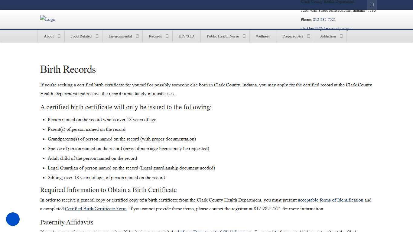 Clark County Indiana Birth Records