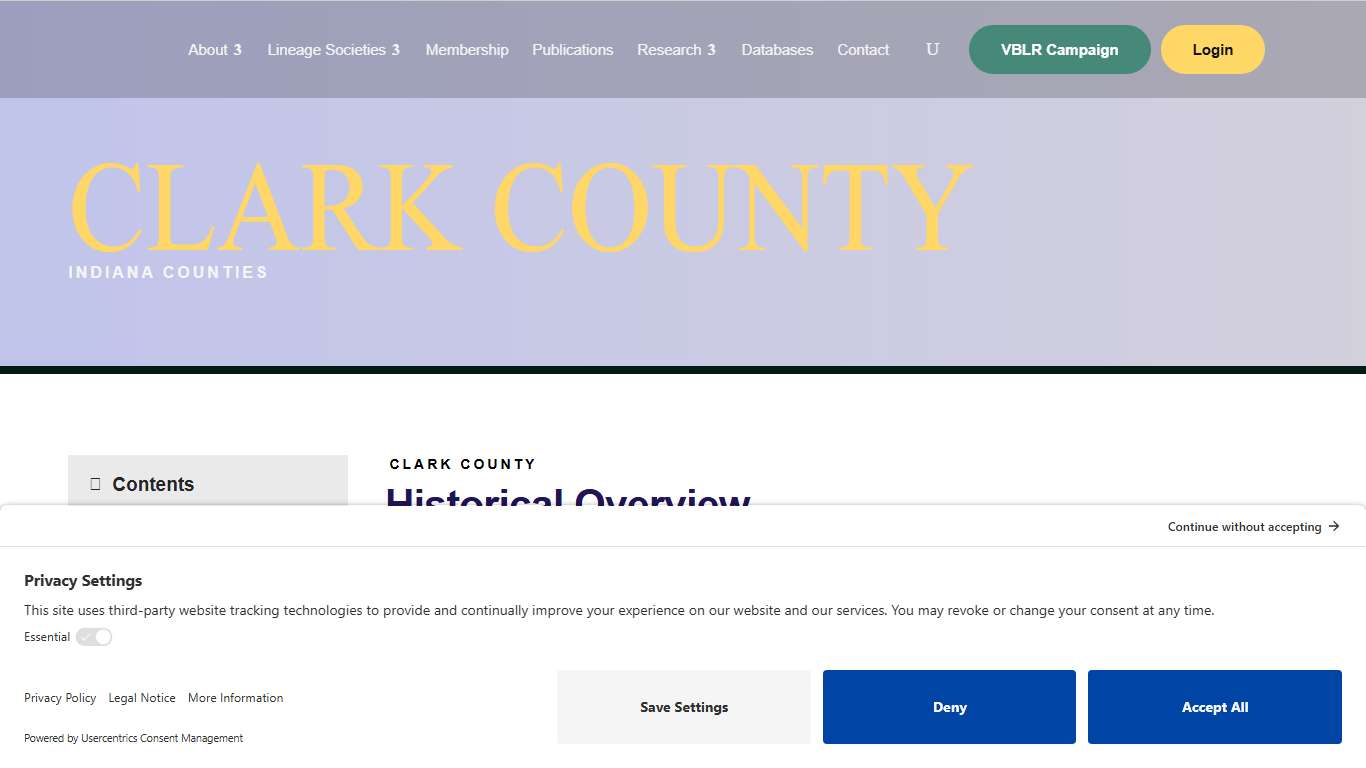 Clark | Indiana Genealogical Society